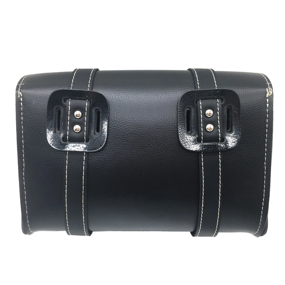 Universal Motorcycle Bags PU Leather Sissy Bar Tool Moto Bag Saddle Side Storage Box Accessories Black