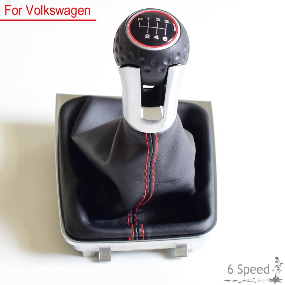 For VW Fit Golf 7 7 VII GTI GTD 2013-2018 Manual 5 6 Speed Gear Shift Knob Stick Lever Dust-Proof Boots Cover smile