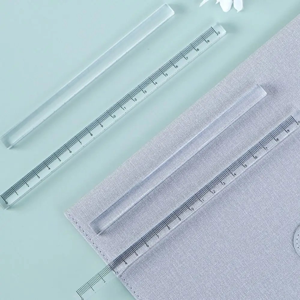 Transparent Straight new Ruler Creative 15/20/30CM 2025 Acrylic Quadrangular Ruler Cube Ruler Creative Stationery