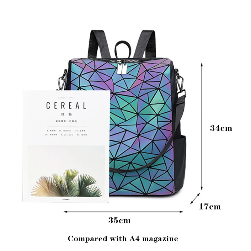 Women Backpack large Luminous Female Sequin Travel Bag School Backpack For Teenage Girls holographic Bagpack sac a dos mochila smile