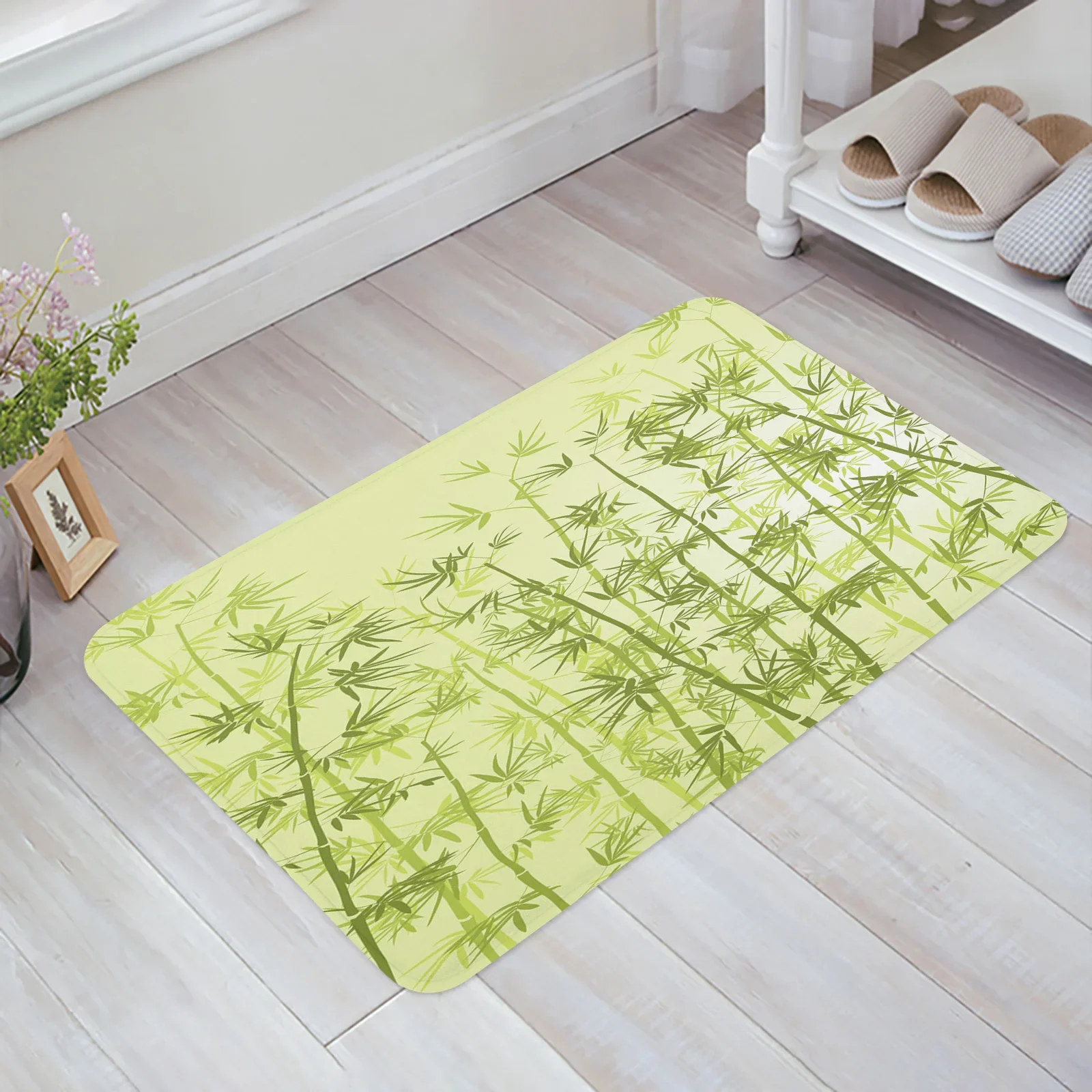 Bamboo Retro Shabby Plant Bathroom Mat Corridor Carpet Kitchen Mat Entrance Door Mats Welcome Room Floor Prayer Rug Doormat