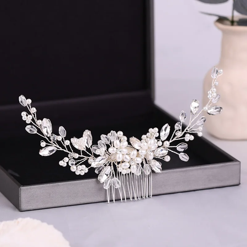ddmysmile Comb Super Hair Wedding Fairy Pearl Hair Pins And Clips For Women Bride Rhinestone Headbands Bridal Hair Jewelry Accessories Smile