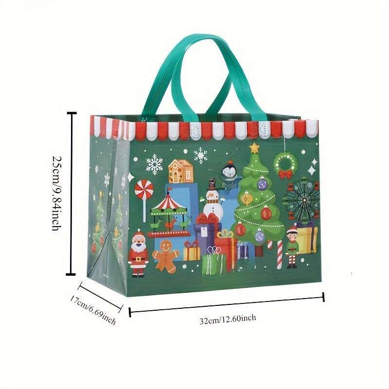 Christmas 8pcs/16pcs/20pcs,Festive Christmas Tree Santa Themed, for Holiday Gifts, Party Favors Shopping, 12.6*9.84*6.69inch,