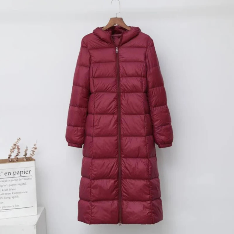 SEDUTMO winter long womens down jacket ultra-thin thick hooded jacket autumn casual inflatable jacket ED919 241108