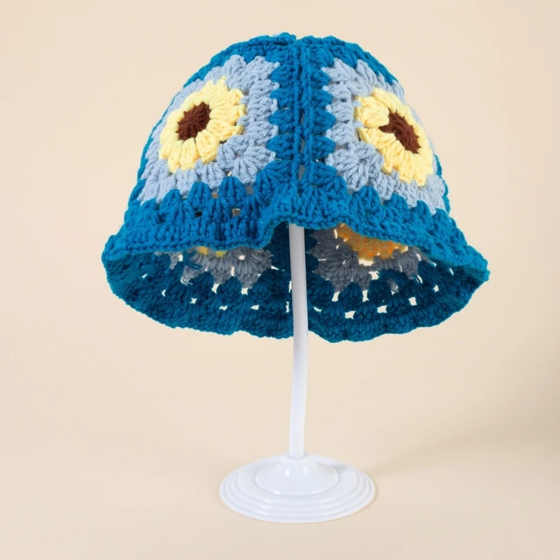 Bucket Crochet Traveling Hat Flower Fisherman Hat for Teenagers Outdoor Sports smile