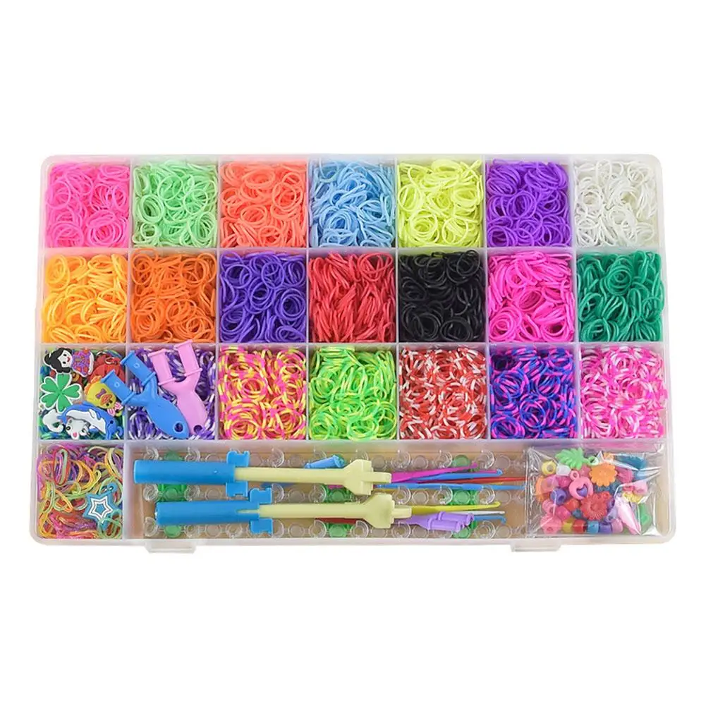 DIY Hand Made Rubber Bands Twist Loom Set Rubber Bands Kits Friendship Bracelet Maker Making Kit for Kids In Stock