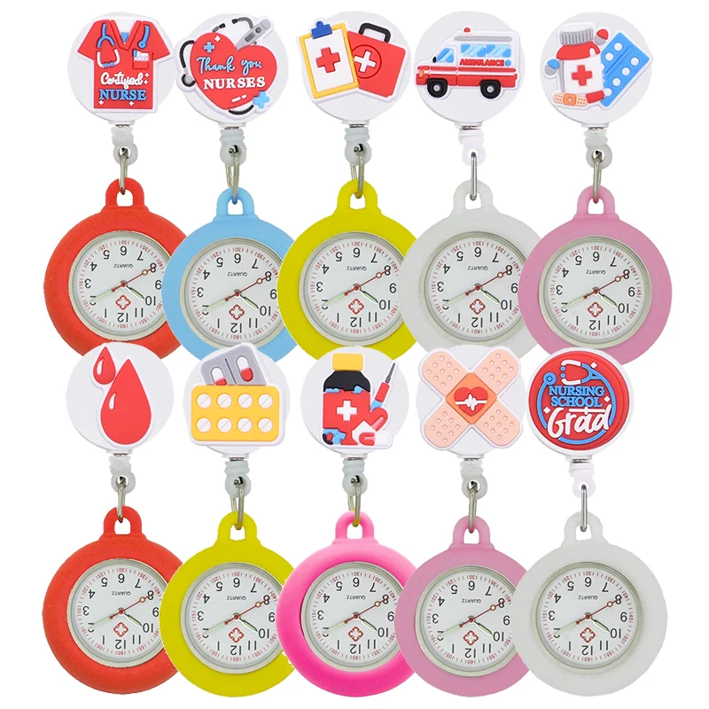 Medical YIJIA Retractable Badge Reel YOYO Watche for Nurse with Silicone Case and Luminous Pointer smile