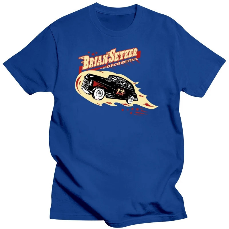 Brian Setzer Stray Cats Mens Black TShirt Size S3XL 240409