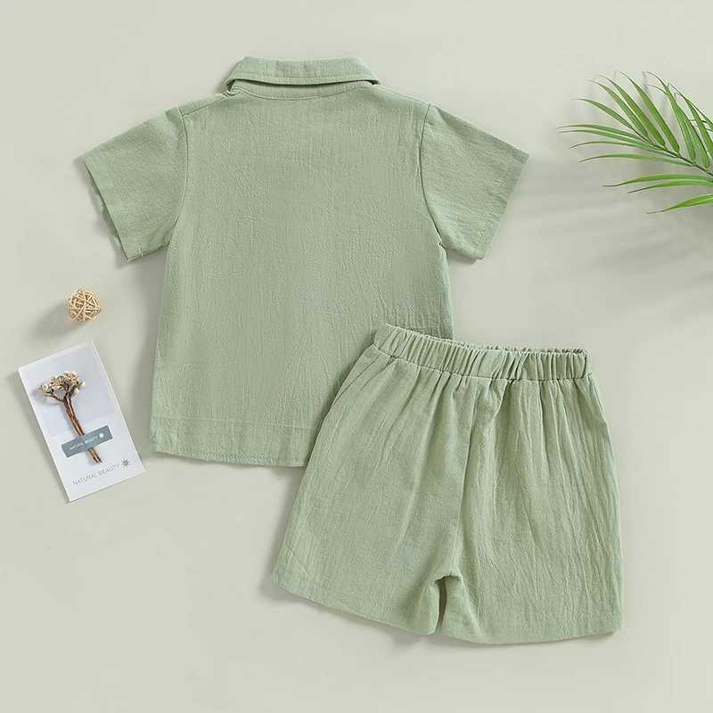 Clothing Sets Kids Boys Casual Outfit Set Cotton Baby Boys Costume Summer Boy Clothing Set Short Sleeve Button Shirt with Elastic Waist Shorts