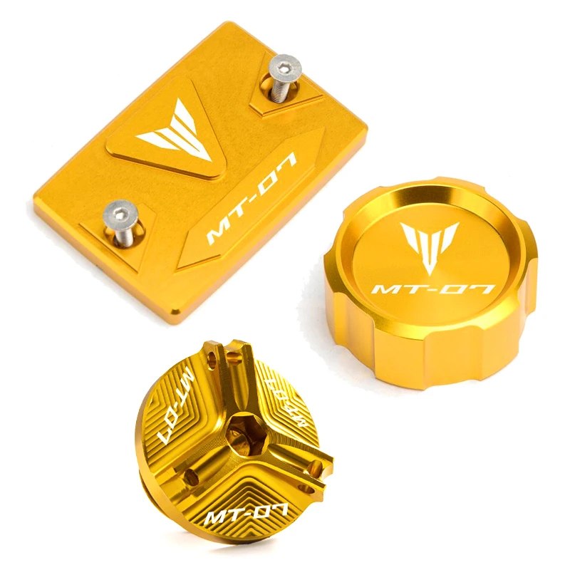 For Yamaha MT09 mt 09 07 2014-2020 MT07 2021-2023 Accessories Motorcycle Front and Rear Brake Tank Cap + Engine Oil Filler Cap