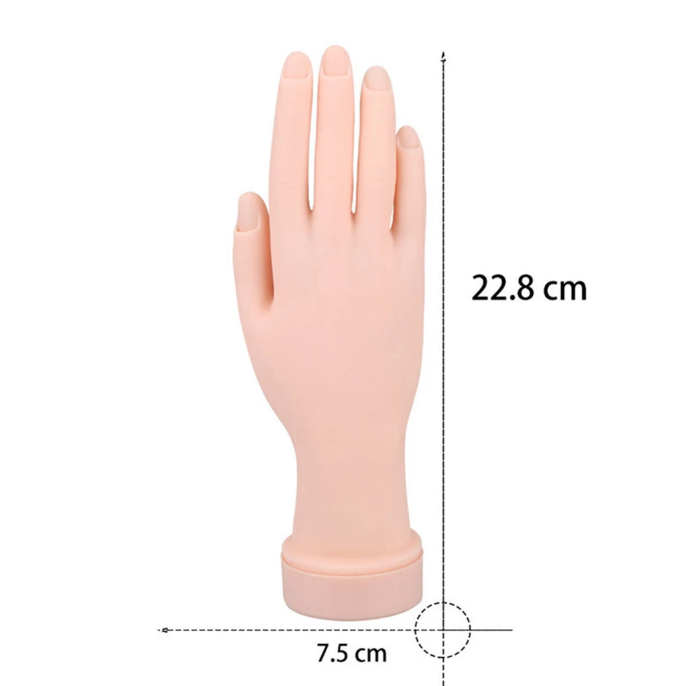 1 Pc Practice Nail Art Hand Flexible Silicone Left Hand Soft Training Display Model Hands DIY Manicure Tool For training