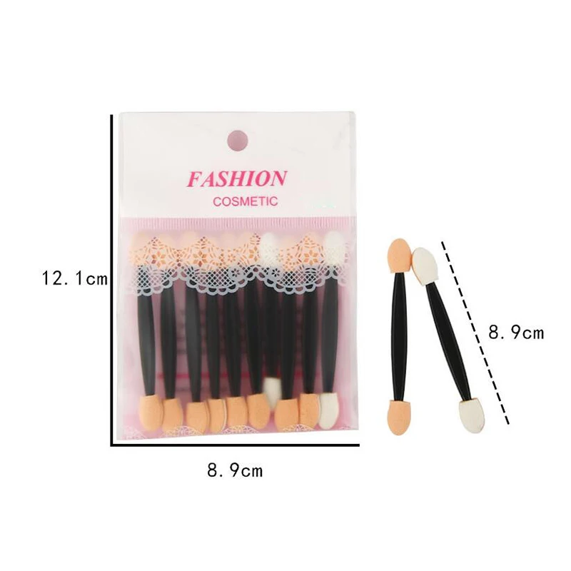 Portable Ended Double 10pcs Eyeshadow Brush Pro Sponge Stick Eye Shadow Applicator Disposable Beauty Makeup Tools smile