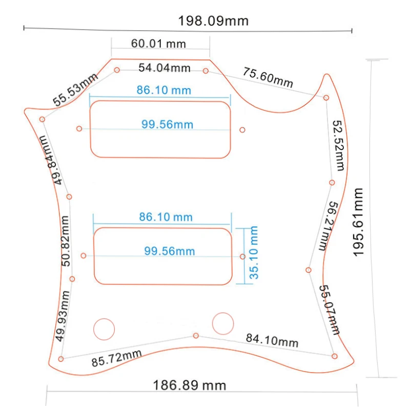 Pleroo Guitar Parts - For Standard Full SG Style Route P90 Pickups Guitar Pickguard Scratch Plate