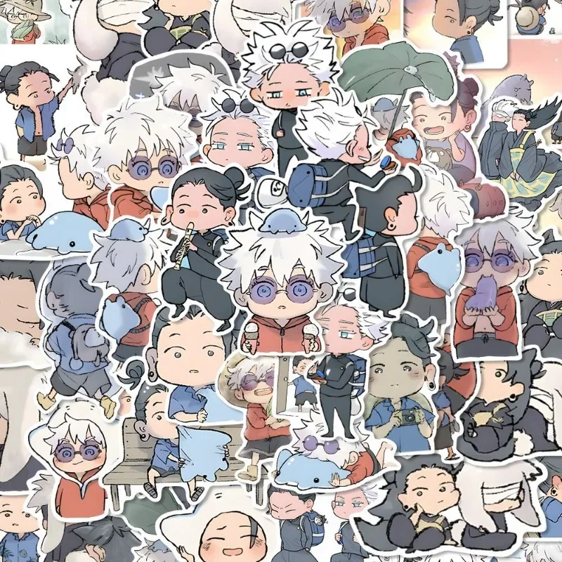 Satoru Sticker Anime Gojo Waterproof Sticker Cute Stationery Kujo Jotaro Children School Supplies ddmysmile Getou Suguru Zhoushuhuizhan Smile