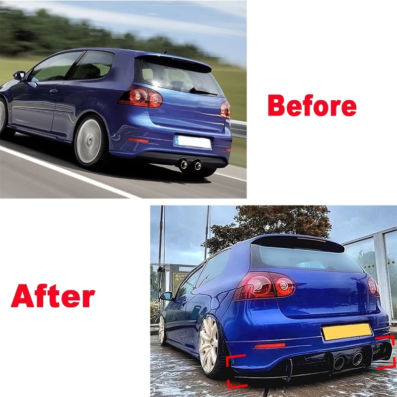 Rear Bumper Lip Diffuser Spoiler Splitter Protector Car Styling For VW Golf 5 MK5 R32 2006-2009 Auto Accessories Decoration