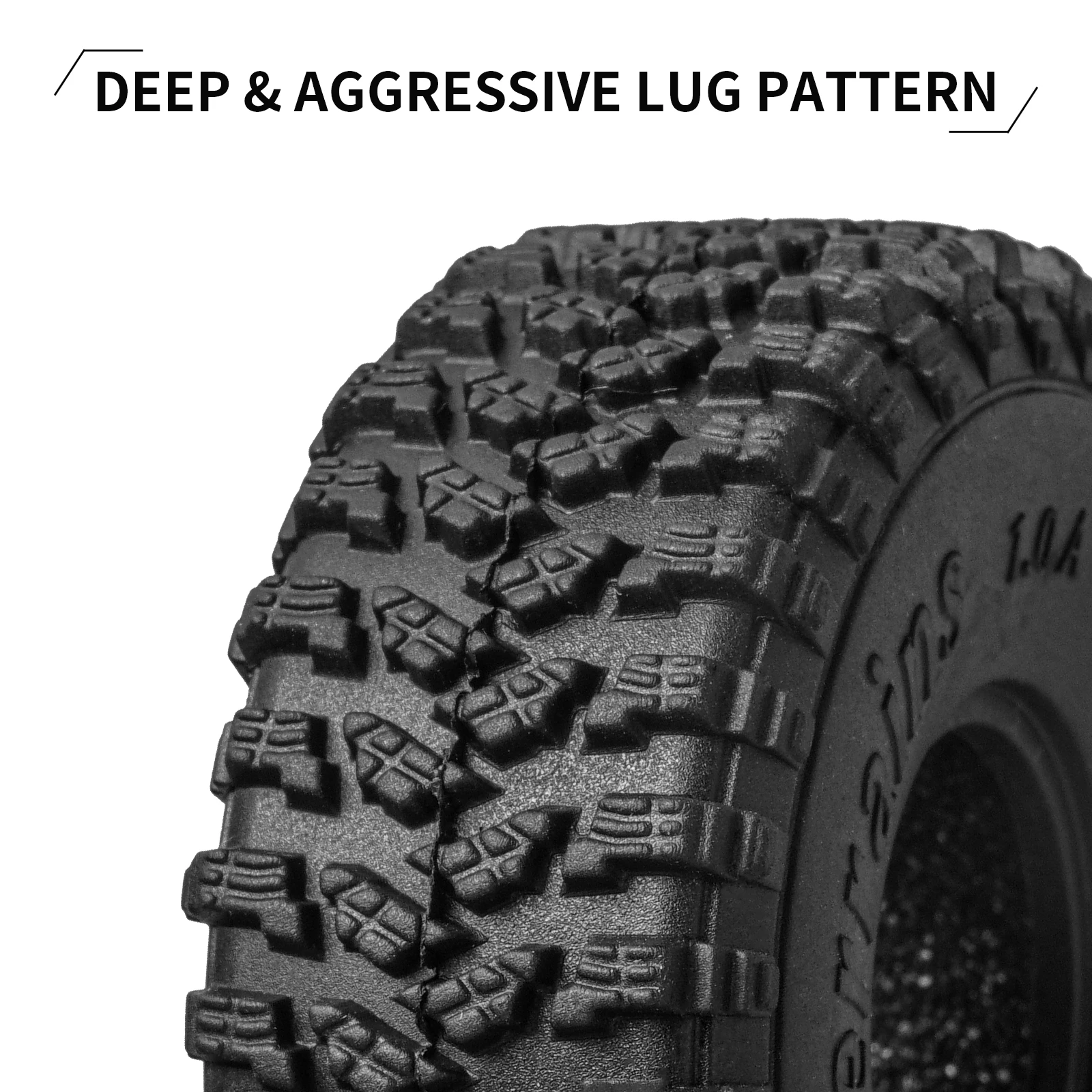 INJORA 62*24mm S4 All Terrain 1.0 Wheel Tires for 1/18 1/24 RC Crawler Car Axial SCX24 FCX24 Enduro24 AX24 (T2450)