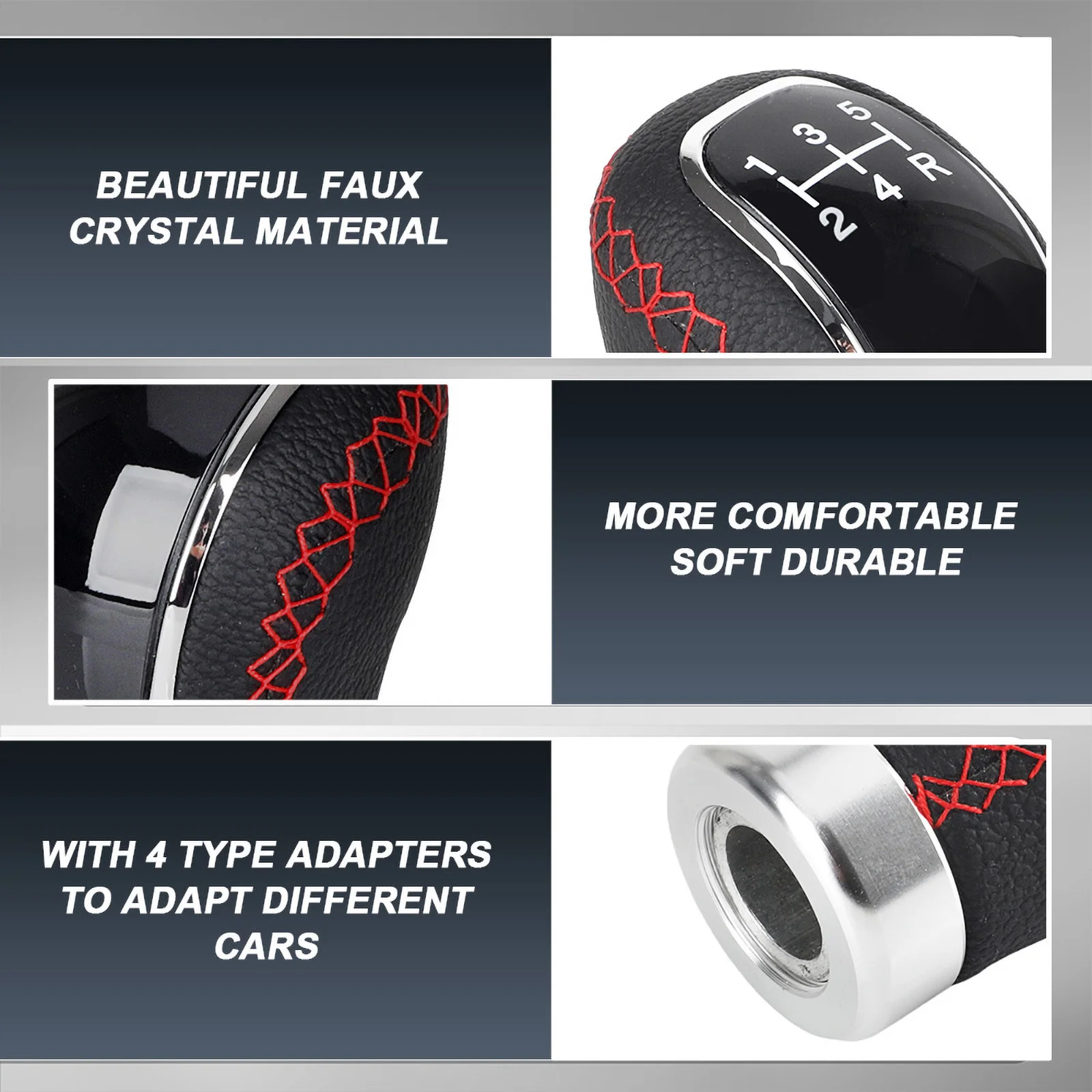 ddmysmile M12 M11 M8 M10 Universal 5/6 Speed Leather Gearshift Replacement Manual Car Gear Stick Shift Knob Gear Shift Knob Smile