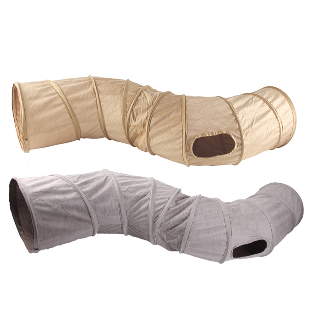 Cat Tunnel Tube Collapsible S-Shape Excerise Pet Tunnel Interactive Toy For Indoor Cats Rabbit Puppy Guinea Pig Rabbit