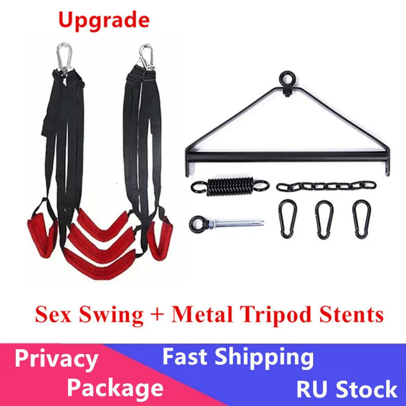 Adult Sex Swing 5-pad Soft Hanging Door Swing Sex Toys For Couple Flirting Leg Restraint Sling Swing Love Chair Erotic Products 240401