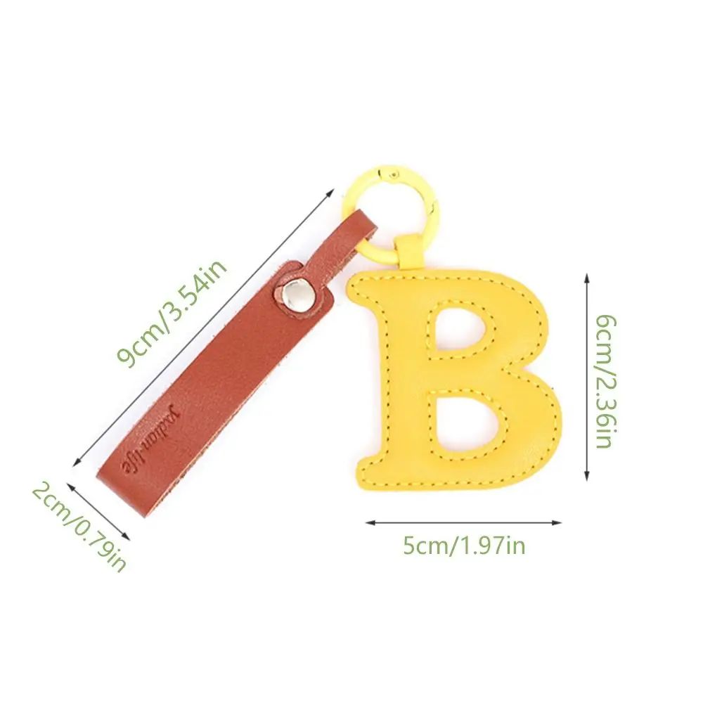 d ec Letter Personality PCS Keychain Creative Unique Alphabet Car Key Buckle Simple Trendy PU Holder