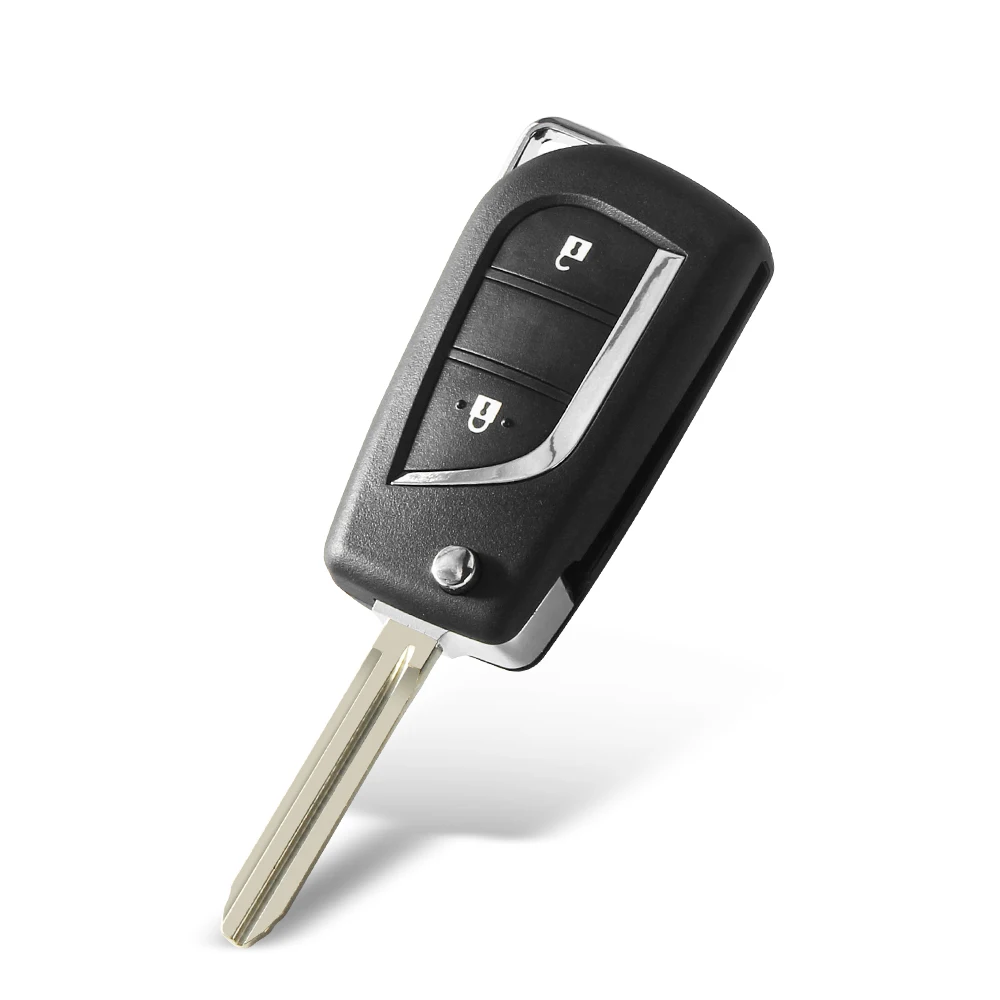 Folding Remote Flip KEYYOU Key Shell for Toyota Levin Camry Reiz Highlander Corolla Key Case 2/3 Buttons Toy48 Toy43 Blade smile