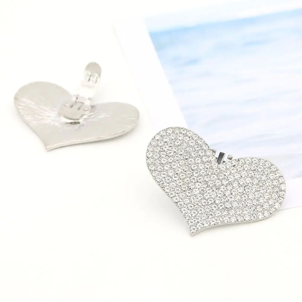 1Pc Rhinestone Heart-Shaped new Shoe 2025 Clamp Shoe Decorations Clip High Heel Shiny Clips Bride Charm Buckle Wedding Women Accessories