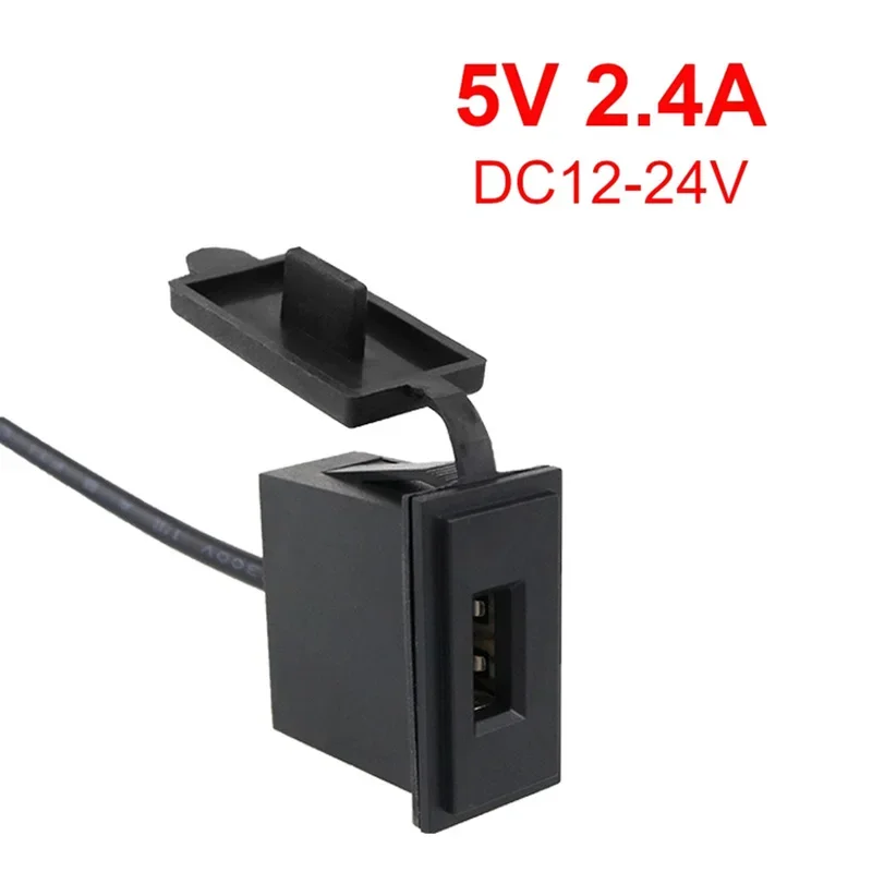 12V/24V Single USB Car Charger Socket 5V 2.4A Power Adapter Square 2025 Shape Waterproof new for Motorcycle RV Boat
