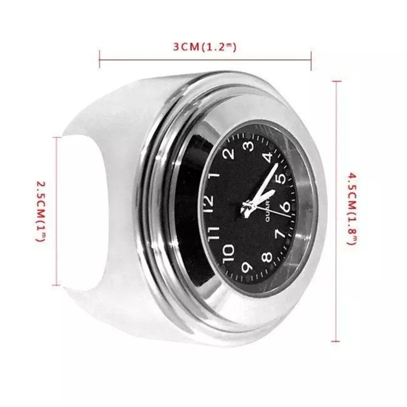 Universal Thermometer Clock Motorcycles Waterproof Handlebar Mount Watch Temp