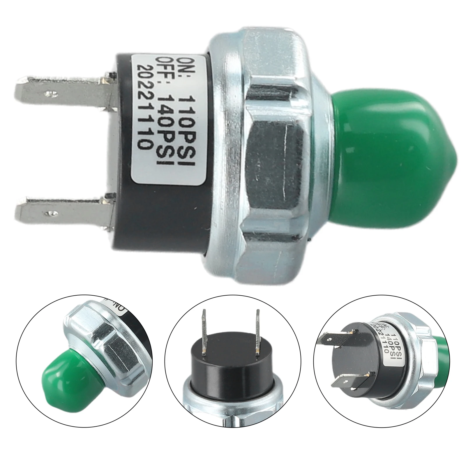70-100/90-120PSI Air Compressor Pressure Switch 1/4" NPT 12V/24V For Train Horn Quality Silver Tool Accessories