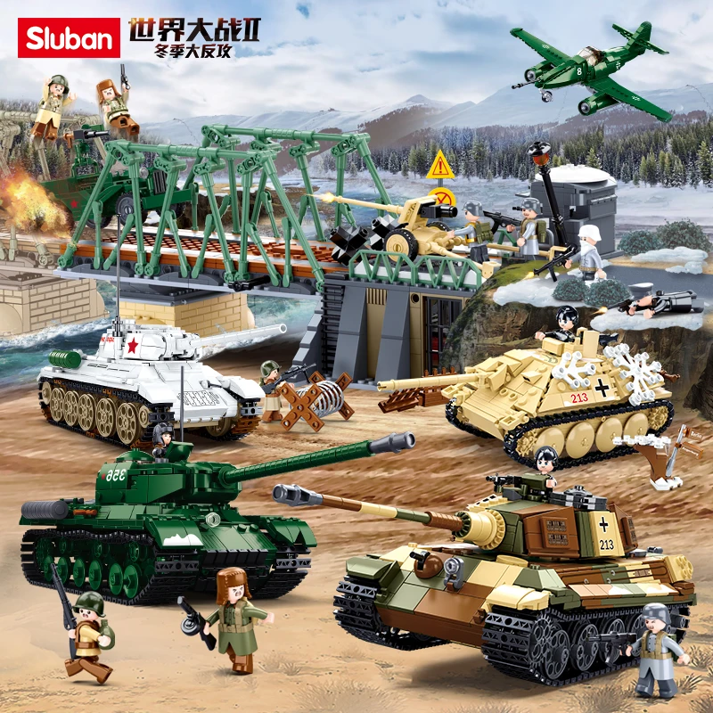 Landings 2022 Land Normandy Force Army Technical Ww2 Building ddmysmile Blocks SWAT Soldiers Heavy Tank Bricks Creative Boys Toys Smile