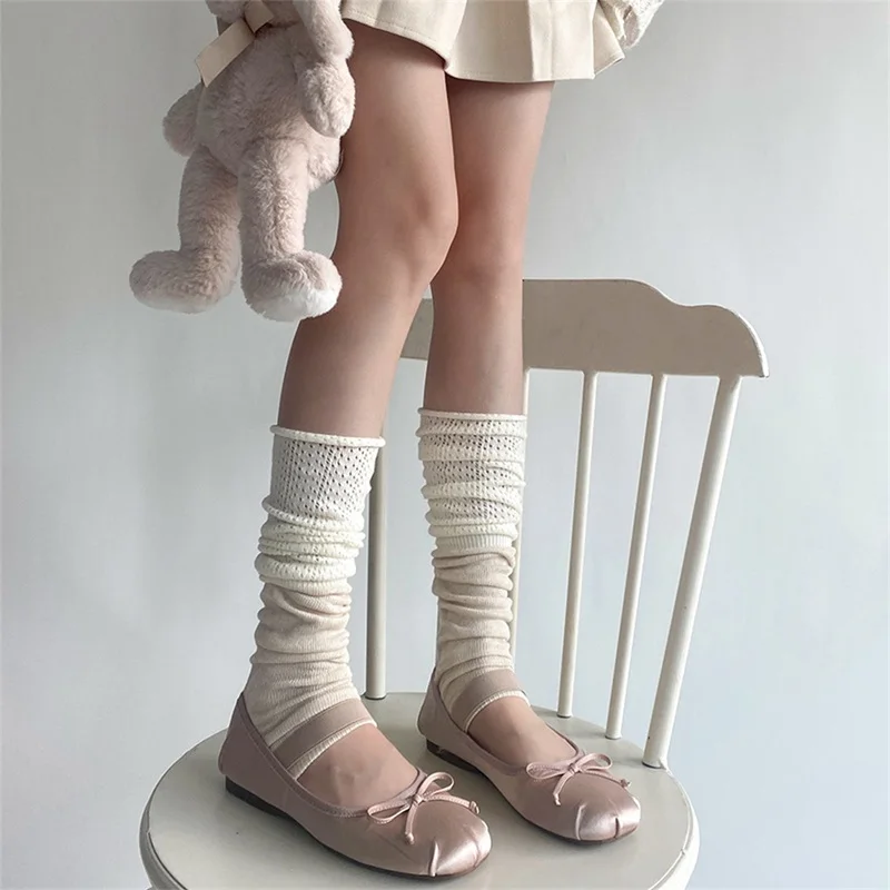 Y2K Fairycore Knee High Socks 2000s Retro Contrast Color Leg Warmers Knit Leg Sleeves Kawaii Lolita Style Elastic Soft Socks