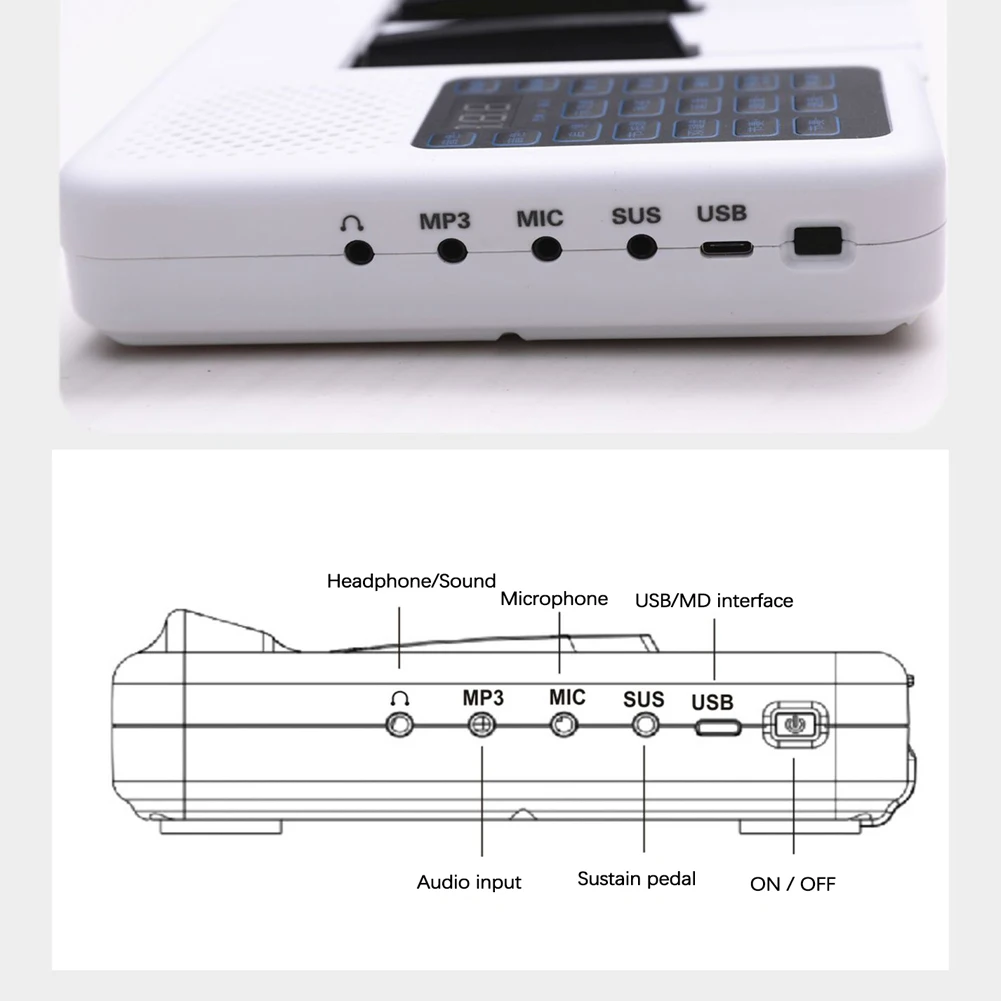 Portable 88 Keys Foldable Electric Piano Digital Piano Multifunctional Electronic Keyboard Piano for Piano Student Beginners