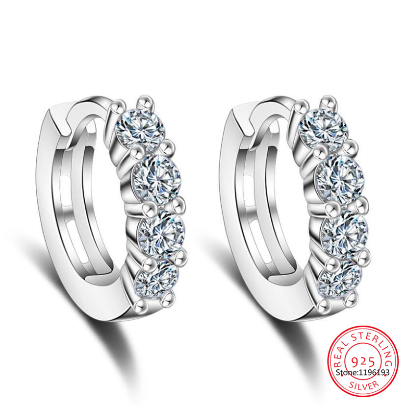 18k Plated Total 2.6CT Full Moissanite Hoop Earring for Women Sparkling Wedding Party Earring 925 Sterling Silver Jewelry Huggie