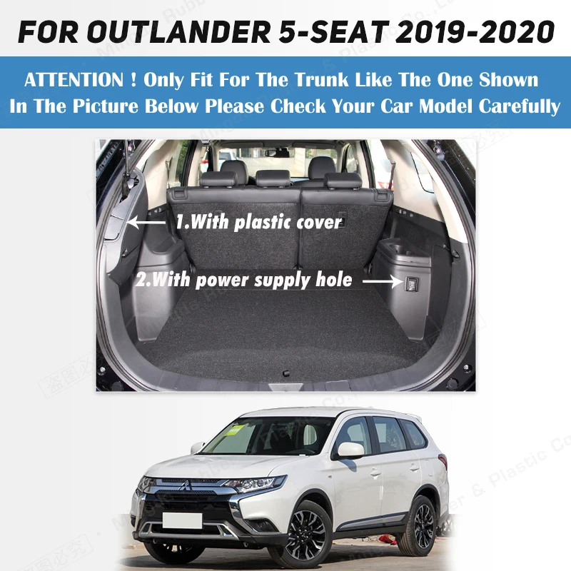 Auto Full Coverage Trunk Mat For Mitsubishi Outlander 5-Seat 2019 2020 Car Boot Cover Pad Interior Protector Accessories