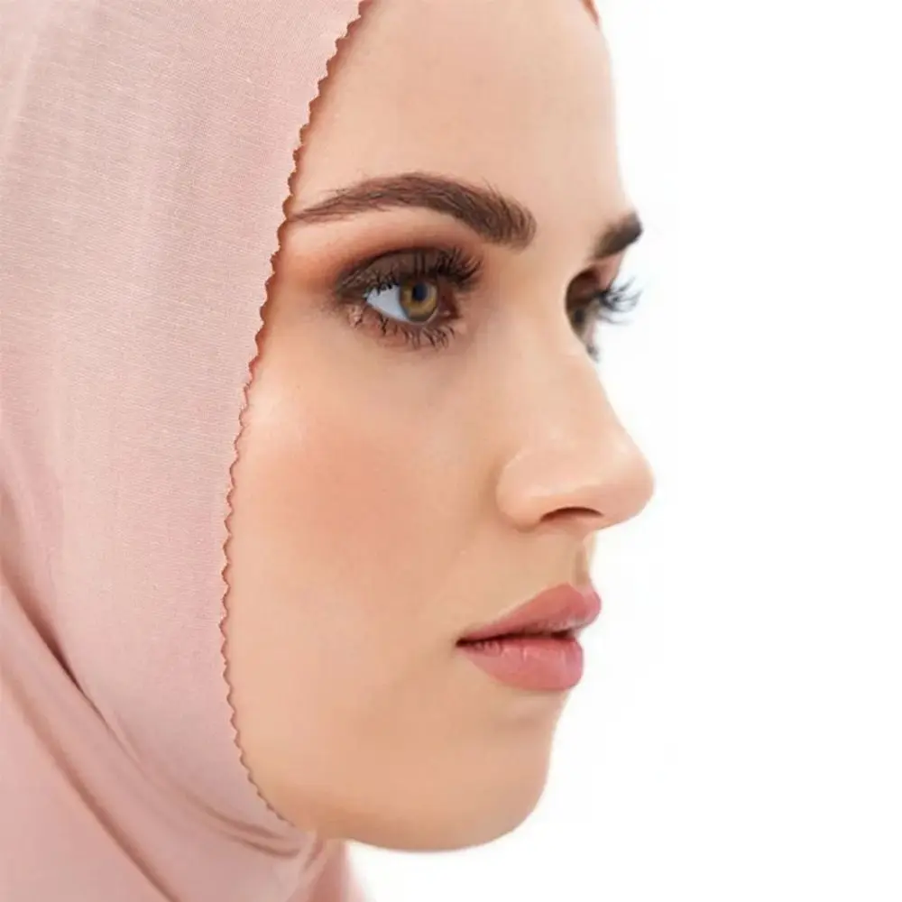High Muslim Elasticity Hijab Solid Color Hijab Islamic Scarf Scarf Ready To Wear Turban Pleated Hijab Head Wraps smile