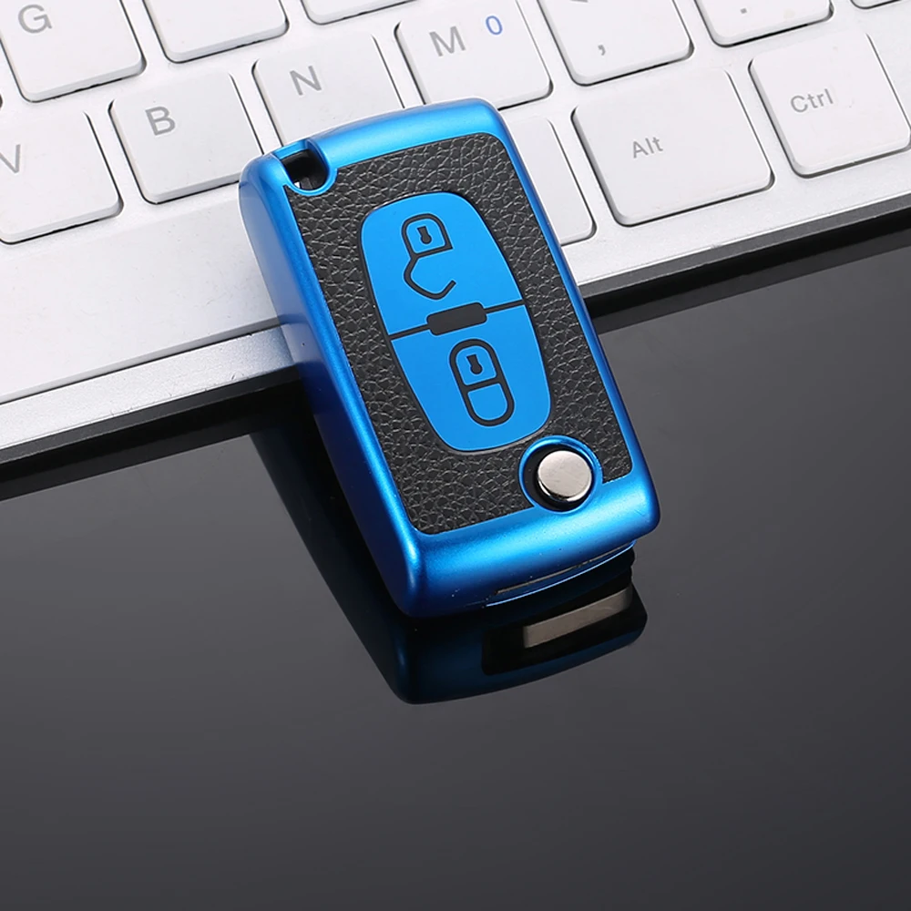 TPU Leather 2/3 new Buttons Car Remote Key Case Cover for 2025 Citroen C2 C3 C4 C5 C6 C8 for Peugeot 107 207 307 307S 308 407 607