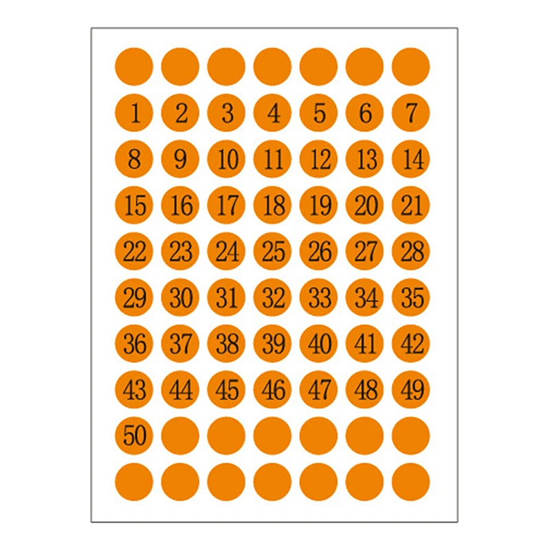1-50 12PCS/lot Numbered Sticker Sequential Small 1cm Round Circle Number Label Consecutive For Party Gift smile