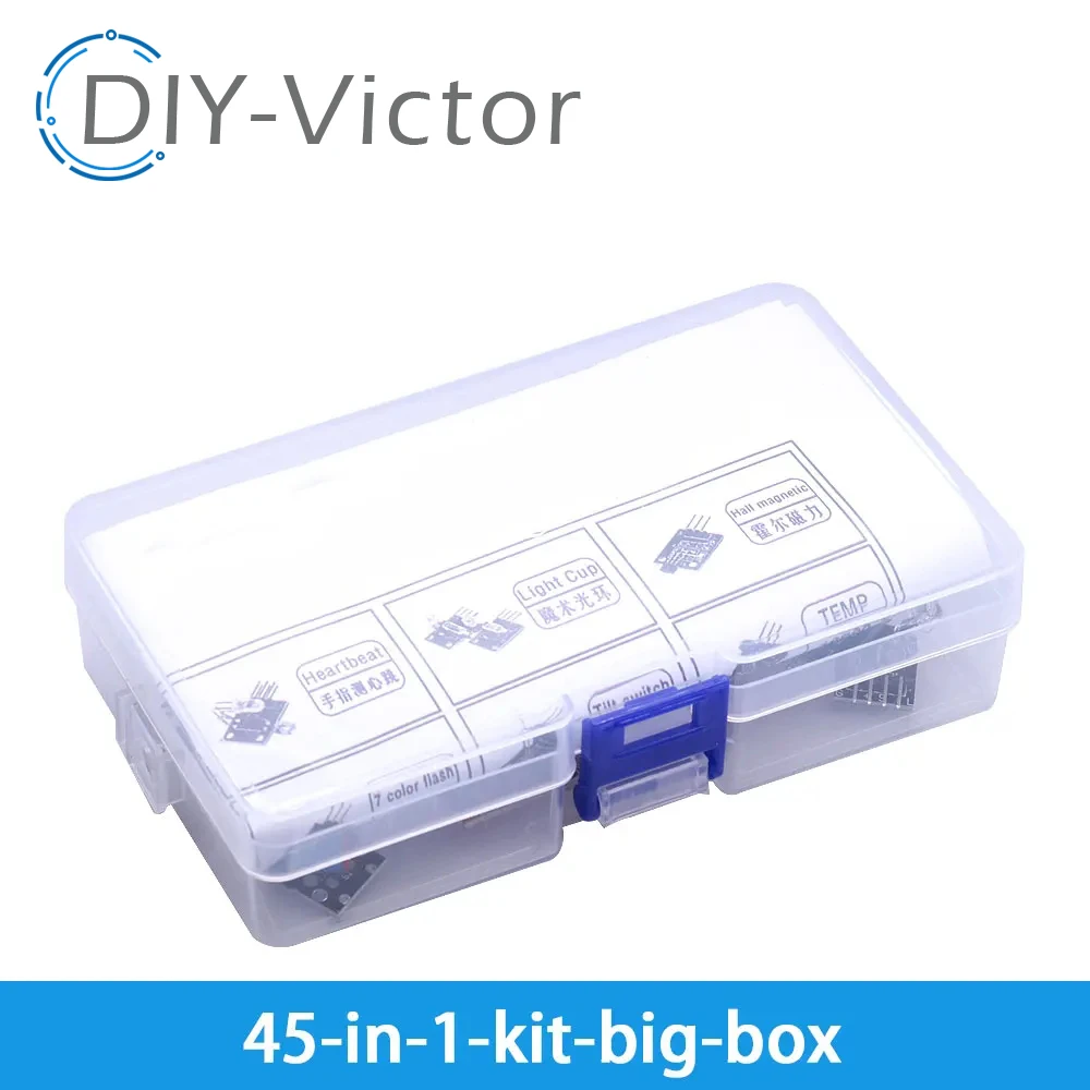 For arduino 45 in 1 Sensors Modules Starter Kit better than 37in1 sensor kit 37 in 1 Sensor Kit For UNO R3 MEGA2560