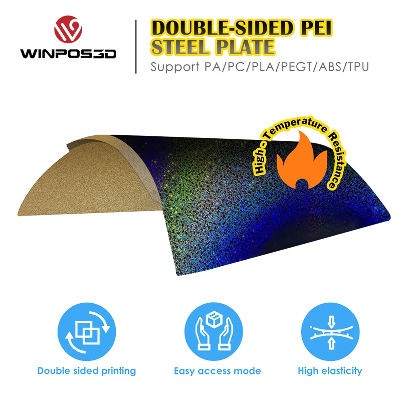 PEI 2025 Spring new Steel Sheet 210/290/300/310/350/410mm Double Side Build Plate+PEI/PEO/PET/PEY without Magnetic Base for 3D Printers