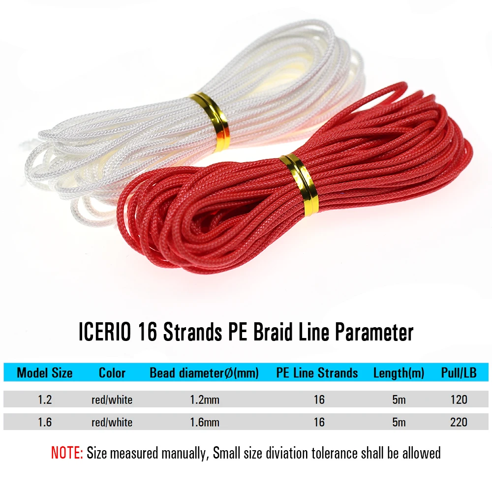 5 Meter PE ICERIO Braided Fishing Line for Assist Jig Hook Saltwater Fishing Jigging Hook DIY Trolling Lure Tied Line smile
