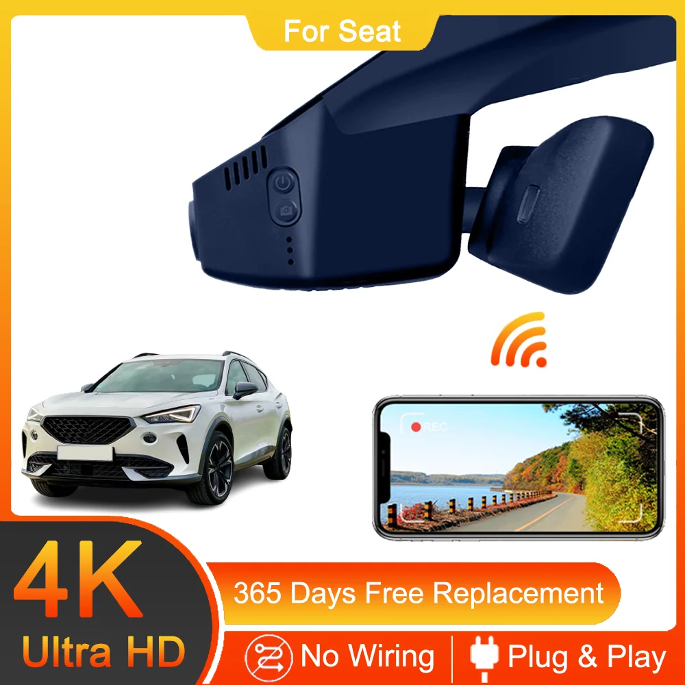 2022 For Cupra Formentor 2021 Front and Rear 4K Dash Cam for Car Camera Recorder Dashcam WIFI Car Dvr Recording Devices smile