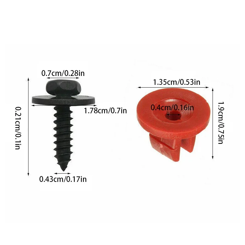20PCS Engine Undertray Cover Clips Screws For Volvo V50 C30 For Jaguar For Ford Focus Ii 04-11 C-max 03-10 For Mondeo Mk3 00-07