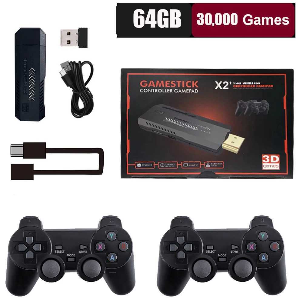 X2 Plus 64G 50000 Game GD10 Pro 4K Game Stick 3D HD Retro Video Game Console Wireless Controller TV 50 Emator for PS1/N64/DC Y241109