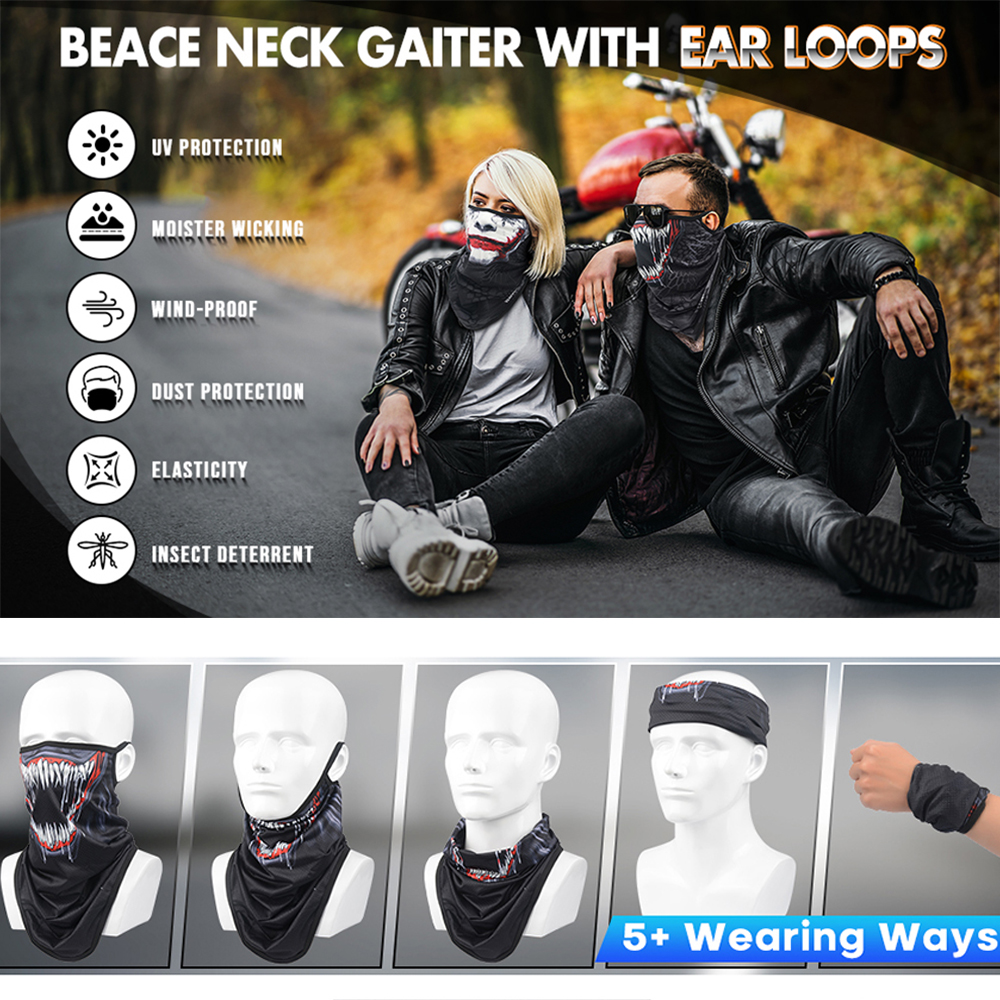 Black Mask Bandana Venom Halloween Windproof Balaclava Men Hiking Hunting Scarf Sport Earloop Face Cover Protective Mask Summer cdfc5