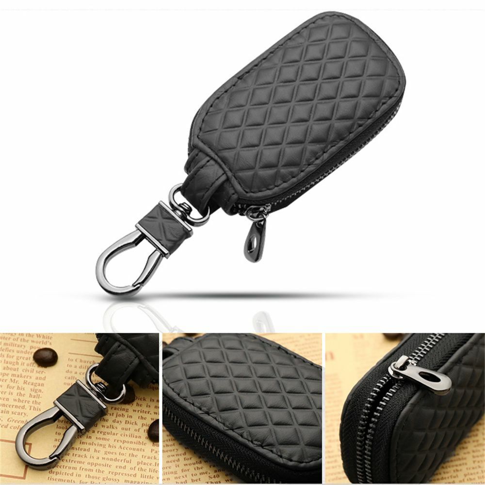 Key Key Car Wallet Storage Bag Protector Solid Color Pu Leather ddmysmile Key Holder Case Organizer Pouch Women Men Smile