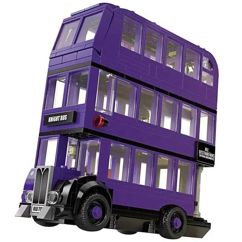 Building block In Stock 419pcs Harry Magical World of Wizards The Knight Bus Purple Triple-decker Building Blocks Set Cpatible Kids Bri Z241108
