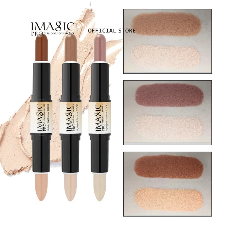 Makeup Creamy Double-ended IMAGIC 2in1 Contour Stick Contouring Highlighter Bronzer Create 3D Face Concealer Full Cover Blemish smile