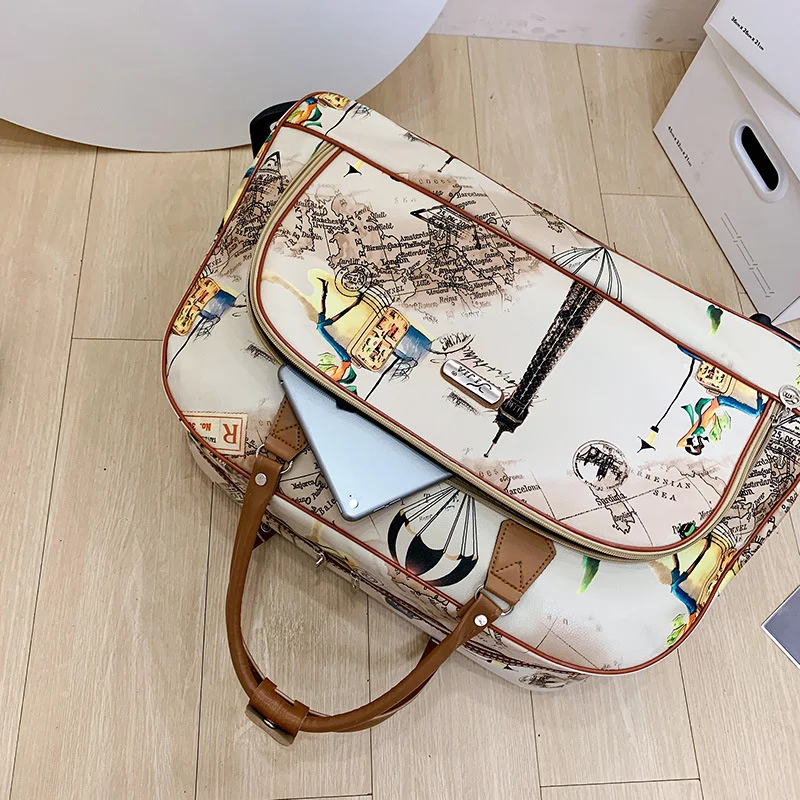 Travel Suitcase Women Trolley Bags Wheeled Bag Oxford High Quality Rolling Lage Travel Bag With Wheels smile