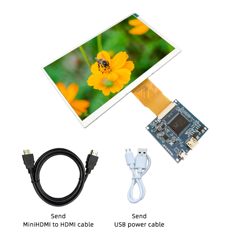 7-inch 1024 * 600 IPS full view mini HDMI interface computer secondary screen Raspberry Pi industrial control LCD screen