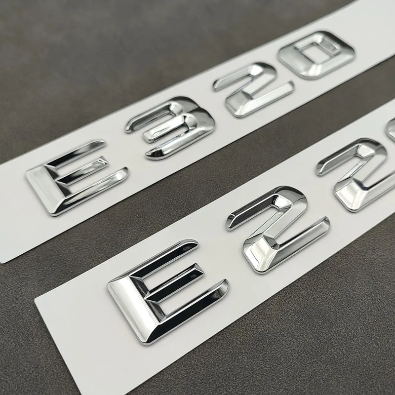 3D ABS Chrome Letters Car Sticker Rear Trunk Badge E320 E220 Emblem Logo For Mercedes E220 E320 W213 W212 Car Accessories